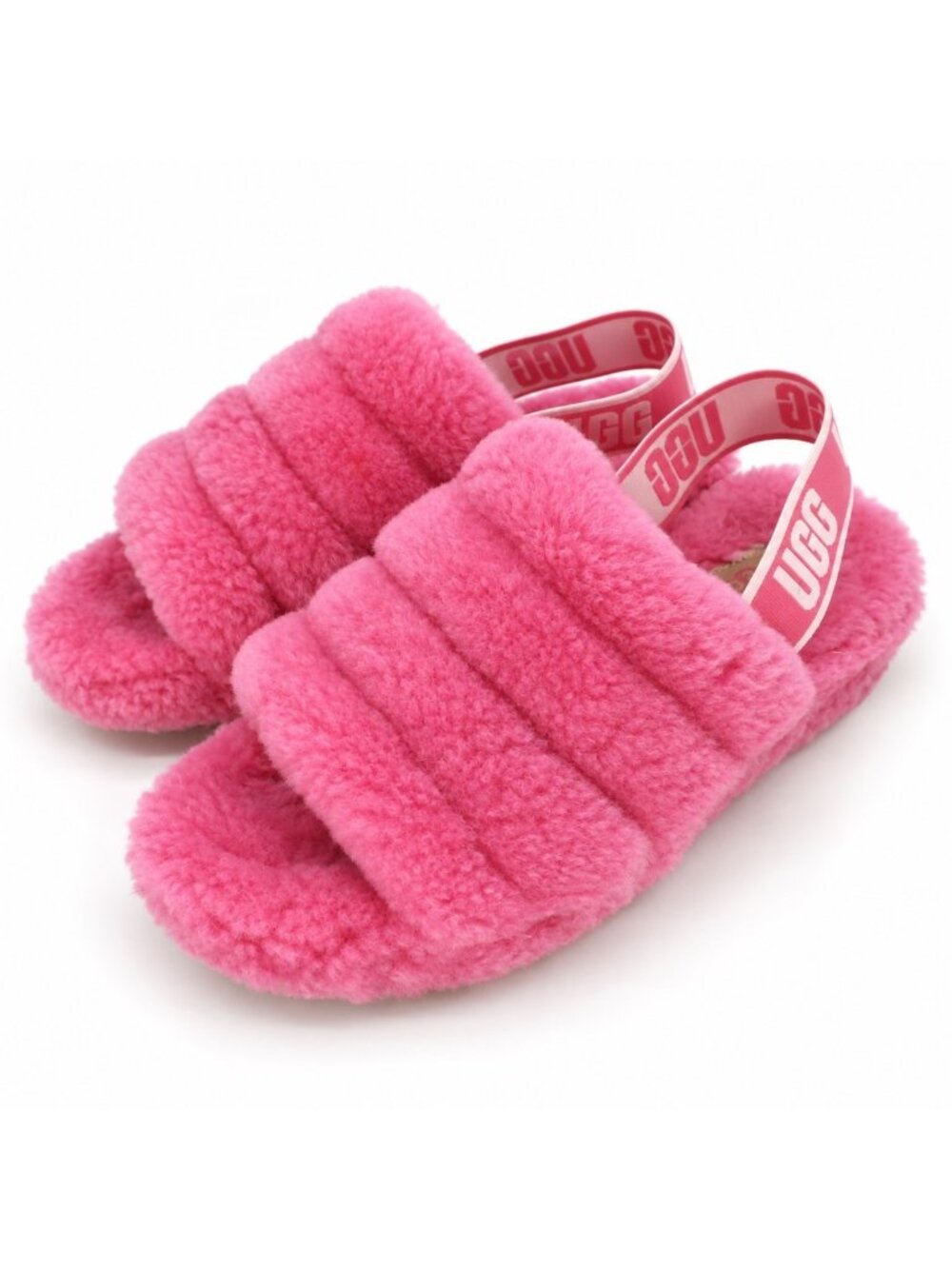 Ugg Fluff Yea Pink Furry Comfy Slippers House Shoes Women's 8